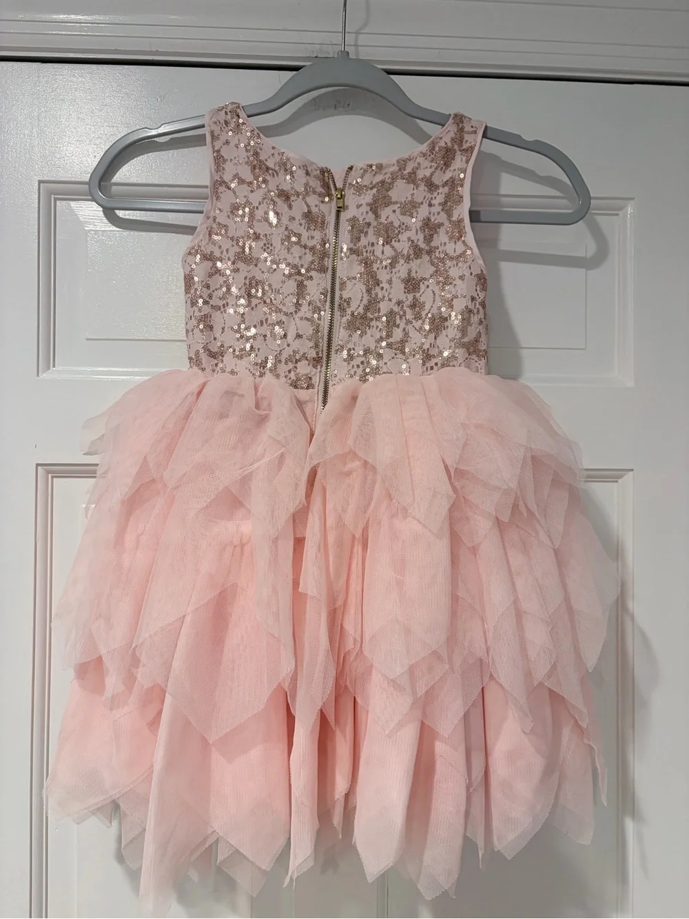 H&M Pale Pink Sequin Lace Dress